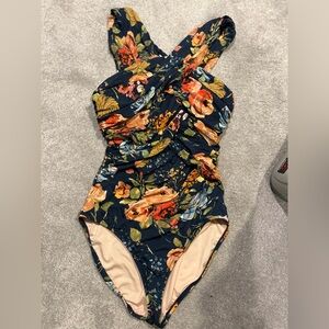 Garnet Hill Floral One Piece Swimsuit - Multicolor